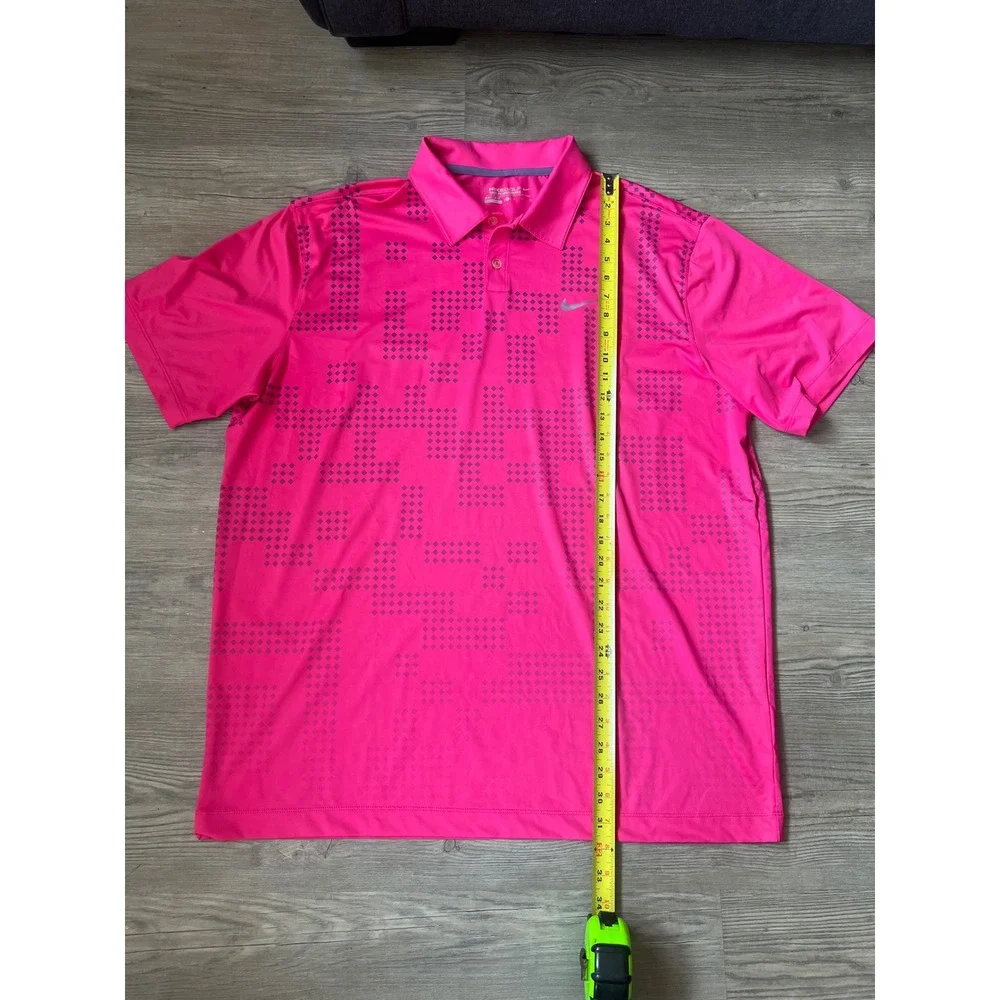 Nike Men's Golf Tour Performance Dri-Fit Polo  Hot Pink Geometric Size XL